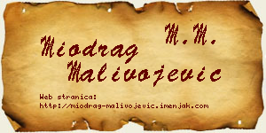 Miodrag Malivojević vizit kartica